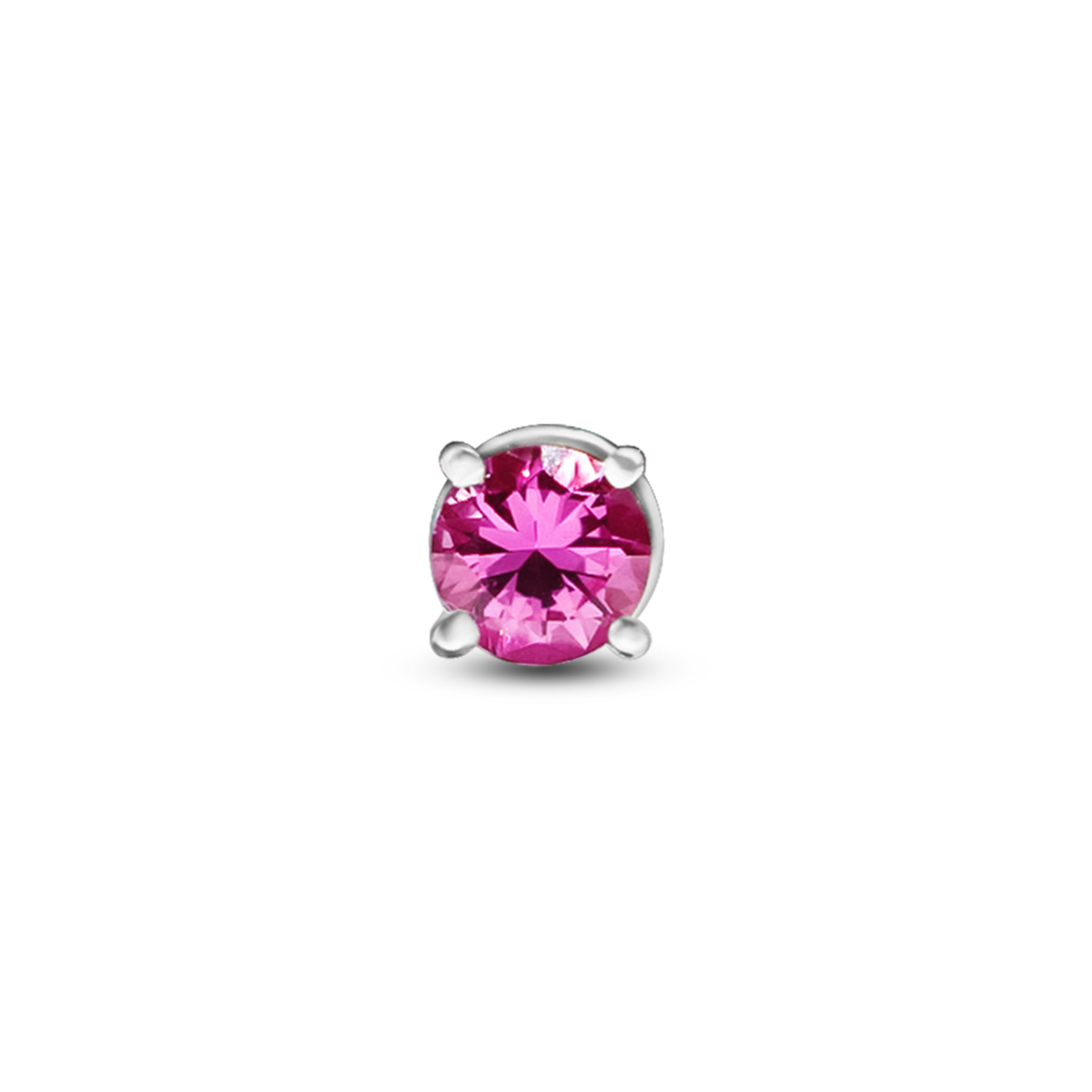 Radiant Classic Lab-Created Ruby Stud Earrings in Sterling Silver (6mm) - Image 2