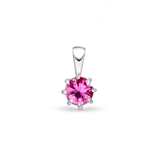 Radiant Blush Lab-Created Ruby Solitaire Pendant in Sterling Silver (2.47 ct.)