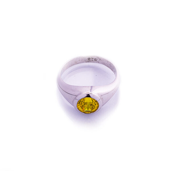 Golden Radiance  2 Carat Yellow Sapphire Ring in Rhodium-Plated Sterling Silver