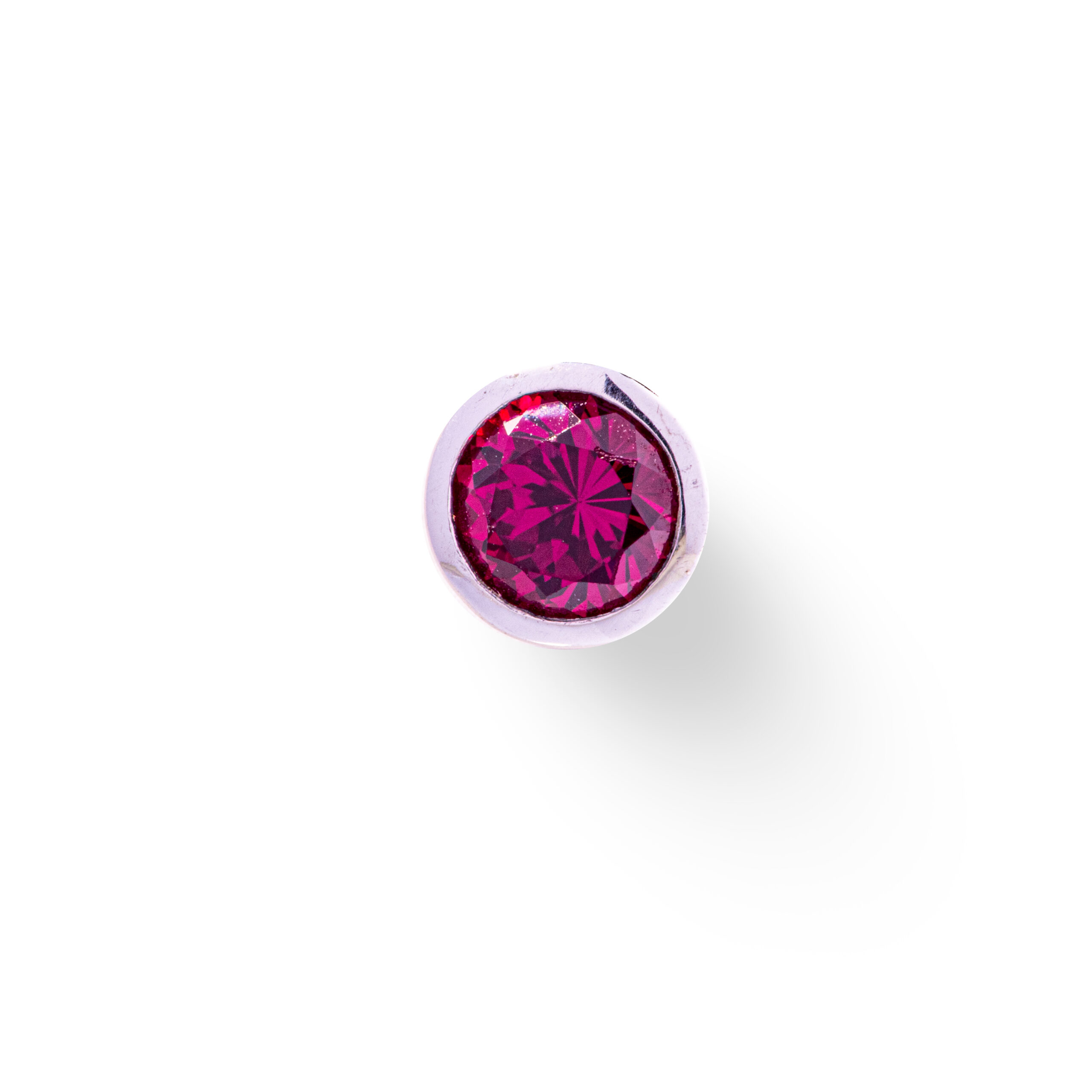 Crimson Classic Lab-Created Ruby Stud Earrings in Rhodium-Plated Sterling Silver - Image 2