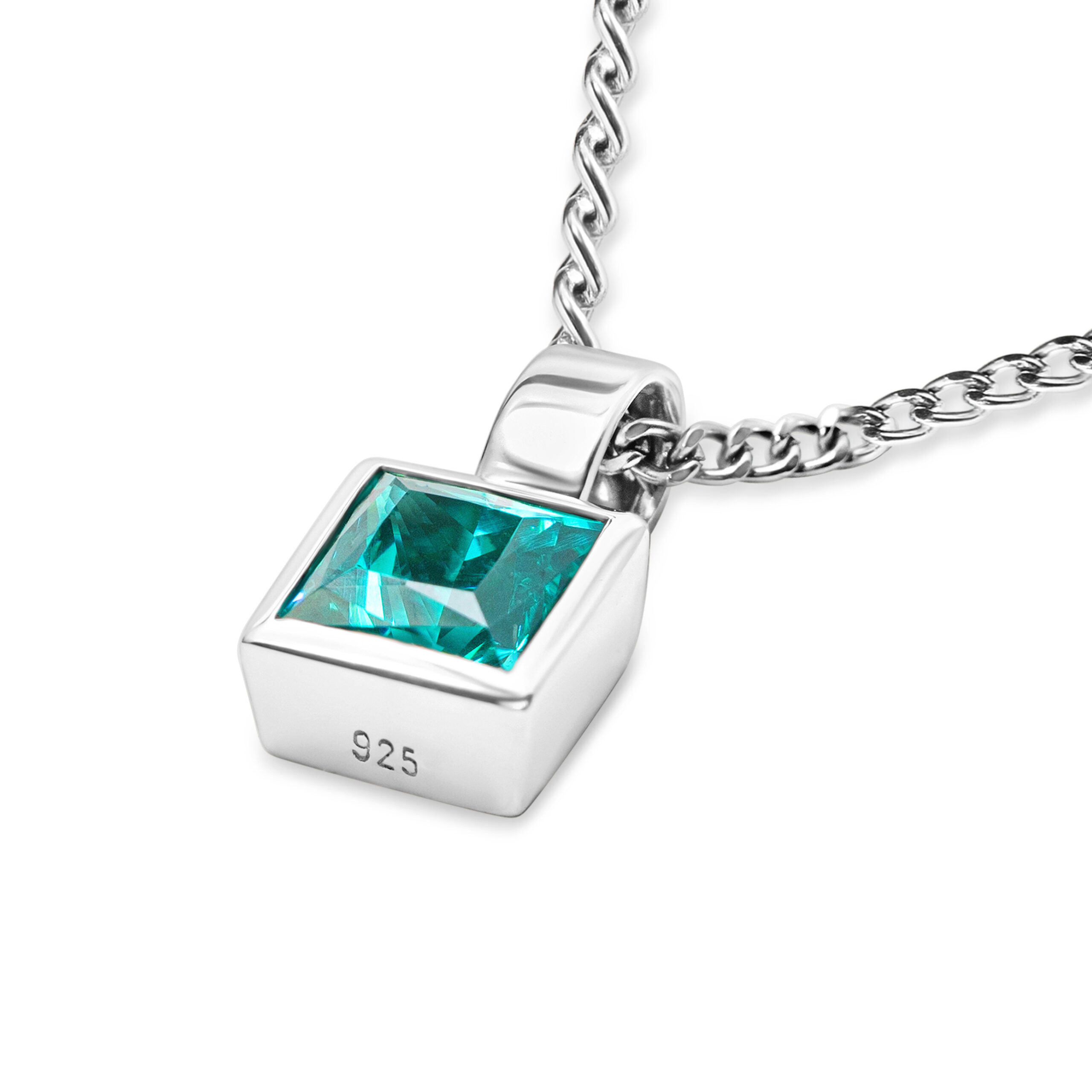 Neon Crown Lab-Created Paraíba Princess Pendant in Sterling Silver - Image 2