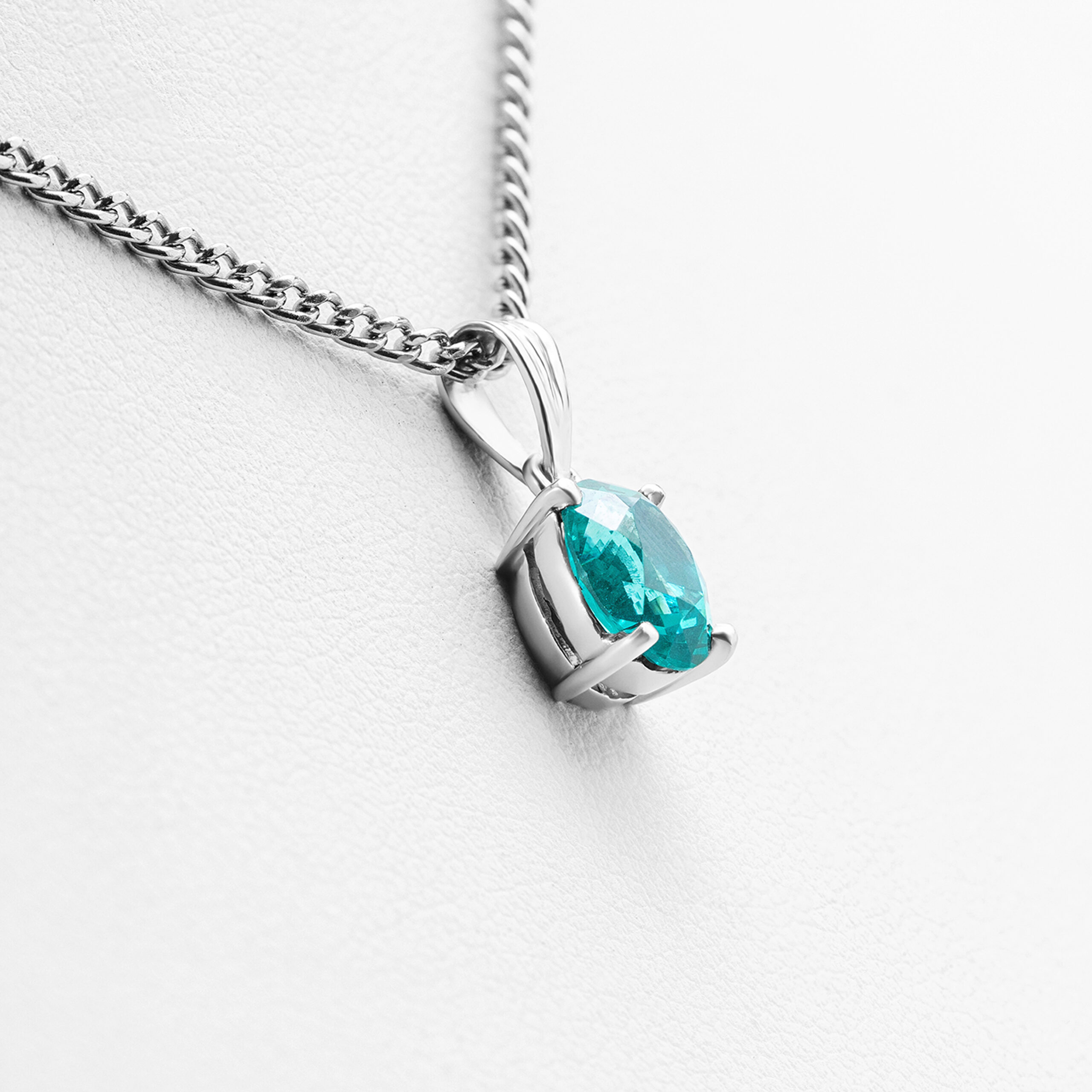 Ocean Fire Paraíba Tourmaline Oval Pendant in Sterling Silver - Image 6