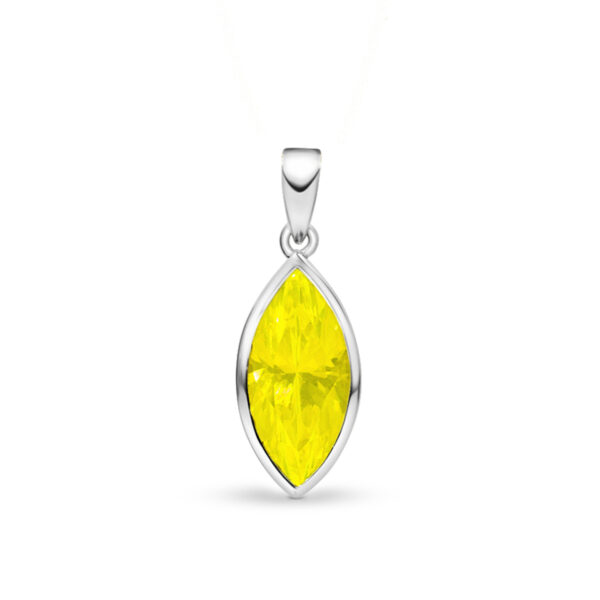 Neon Blaze  Cerium YAG Marquise Pendant in Sterling Silver (11.12 ct.)