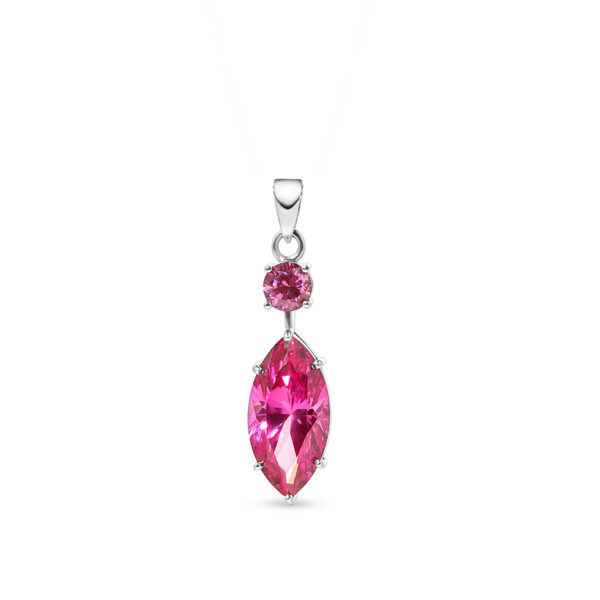Scarlet Majesty  Lab-Created Ruby Marquise Pendant in Sterling Silver