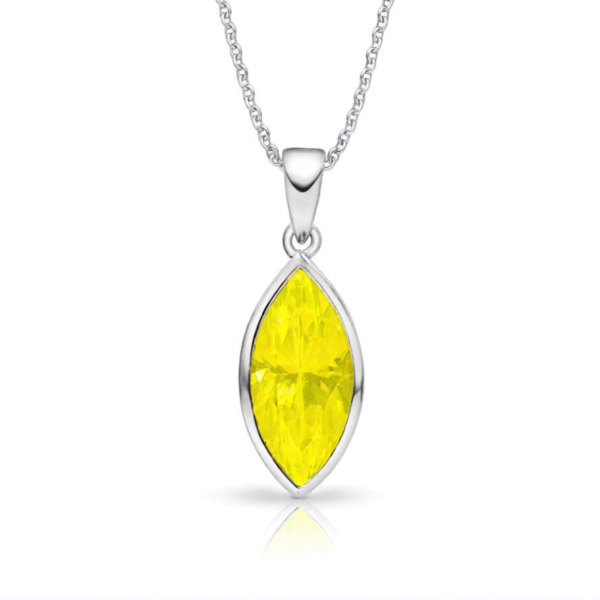 Yellow YAG Marquise Cut Necklace - Sterling Silver