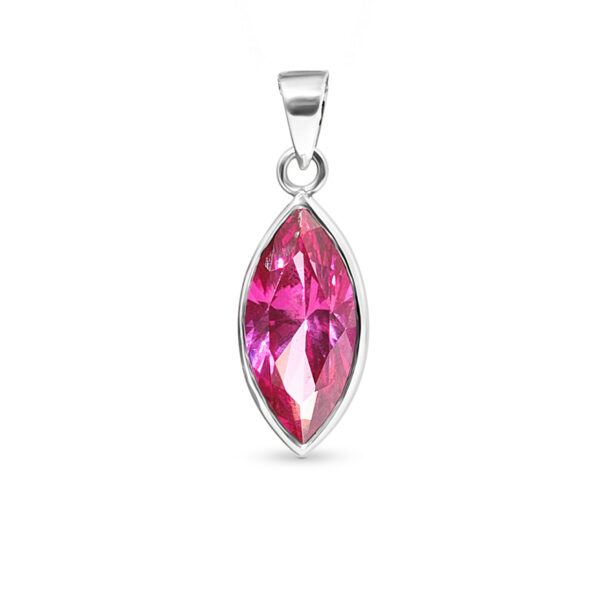 Crimson Royale  Lab-Created Ruby Marquise Pendant in Sterling Silver