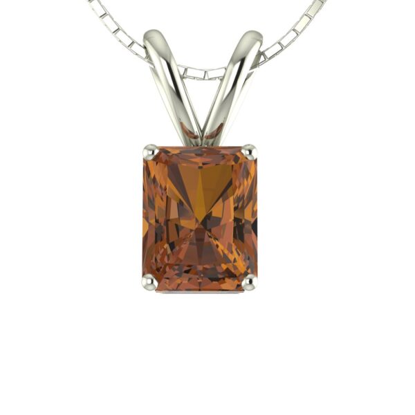 Emerald-Cut Smoky Quartz Pendant in Sterling Silver – Double Center Hook Design