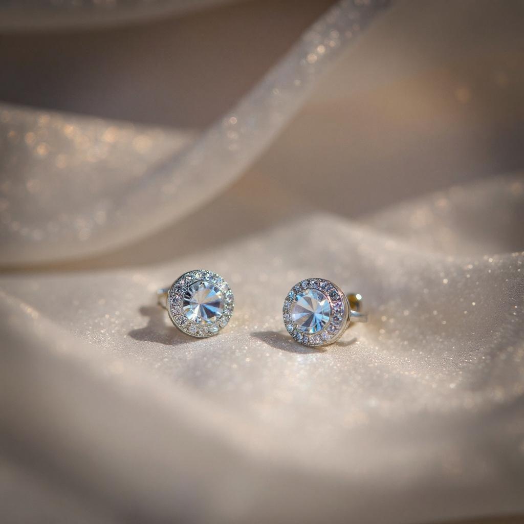 Ocean Spark Round Swiss Blue Topaz Stud Earrings in Sterling Silver - Image 6